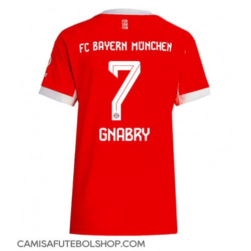 Camisa de time de futebol Bayern Munich Serge Gnabry #7 Replicas 1º Equipamento Feminina 2025-26 Manga Curta Camisa de time de futebol Bayern Munich Serge Gnabry #7 Replicas 1º Equipamento Feminina 2025-26 Manga Curta